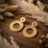 India - Boucles d'oreilles acier inoxydable texturées doré
