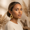 India - Boucles d'oreilles acier inoxydable texturées doré